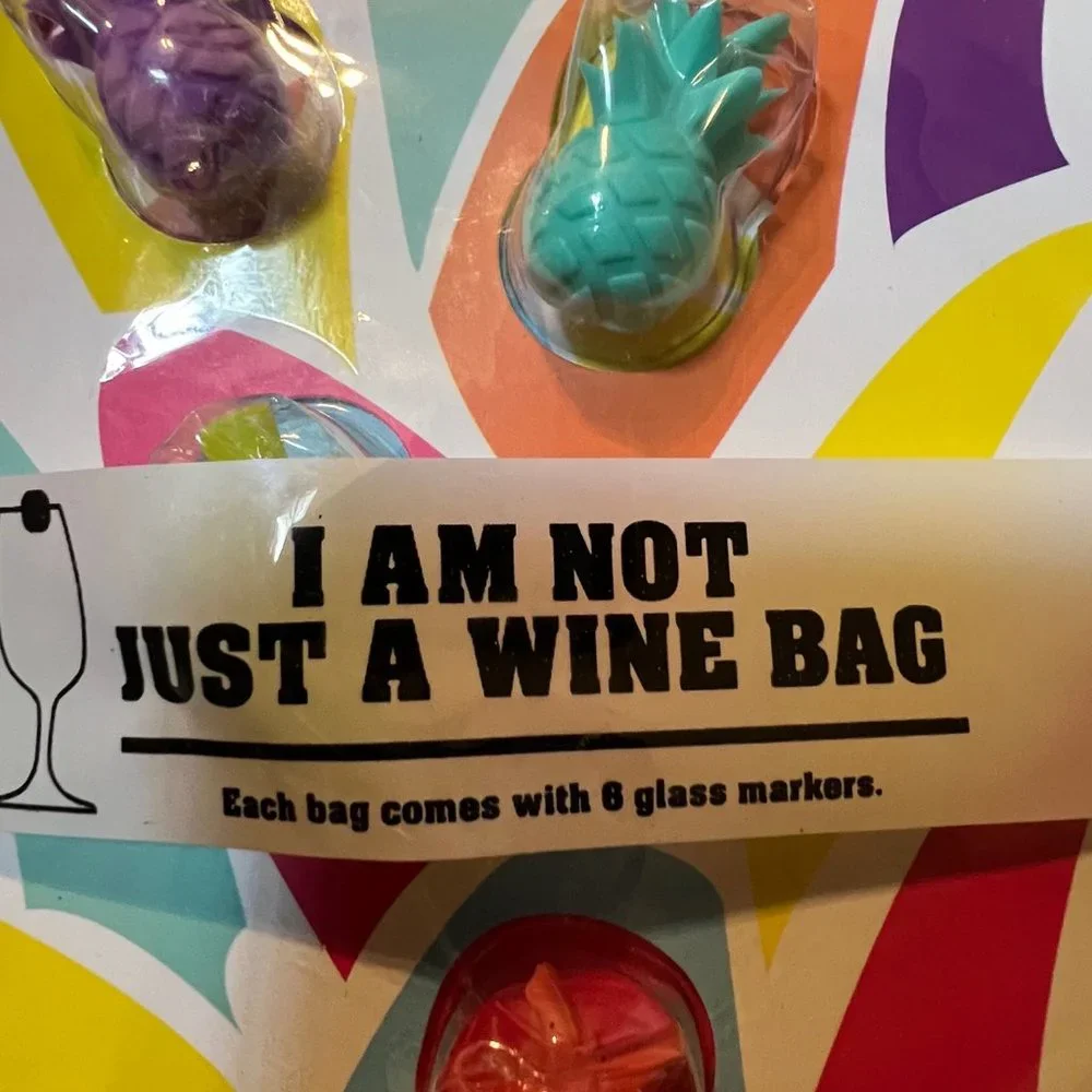 Pineapple party, bottle opener, wine markers, mason jar and wine gift bag-NWT